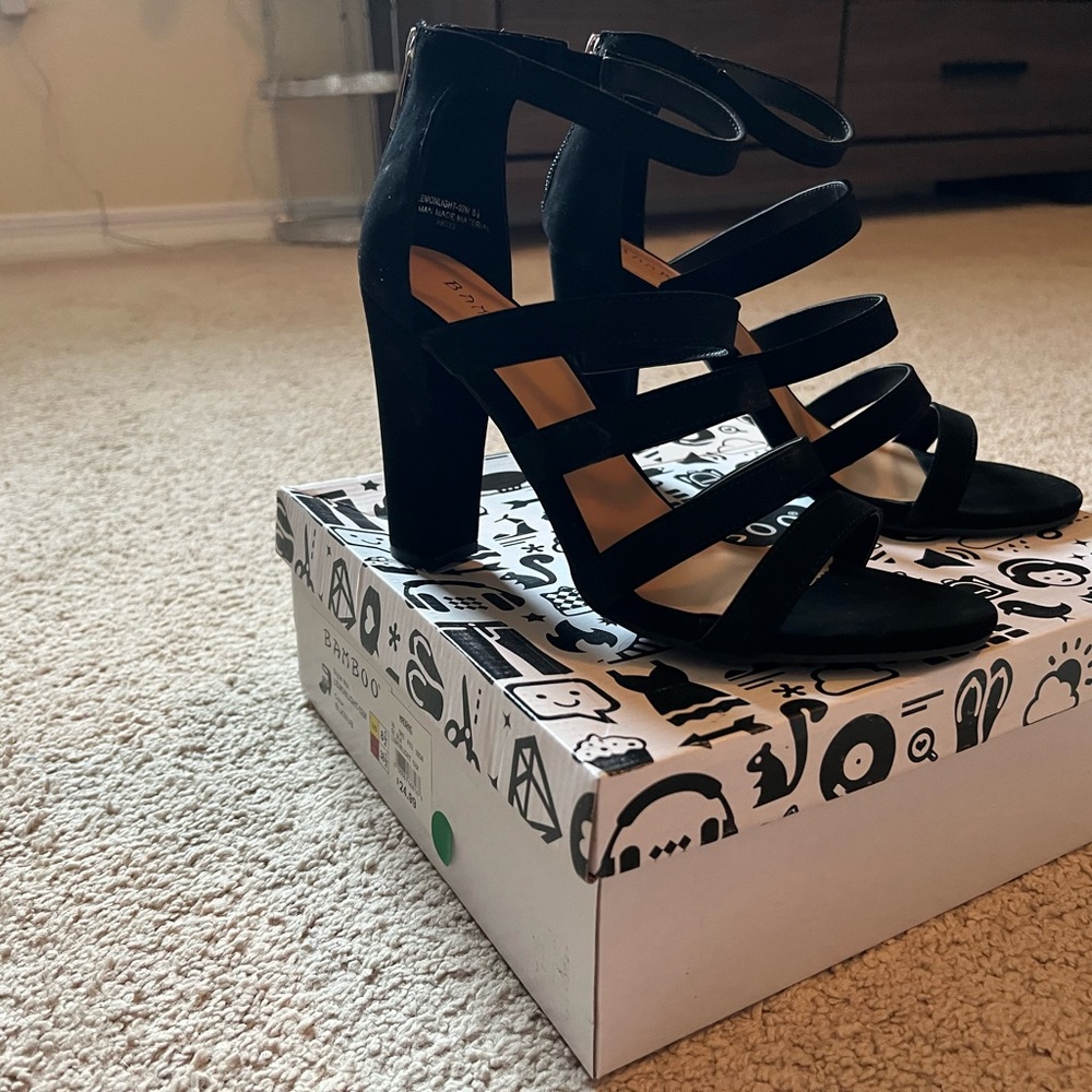 Elegant Black Strappy Heels